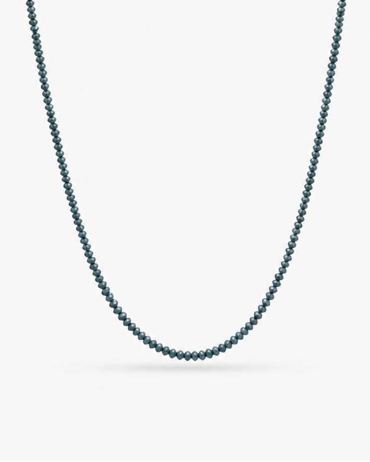 Cleo rough cut blue diamond necklace with 14kt yellow gold clasp
