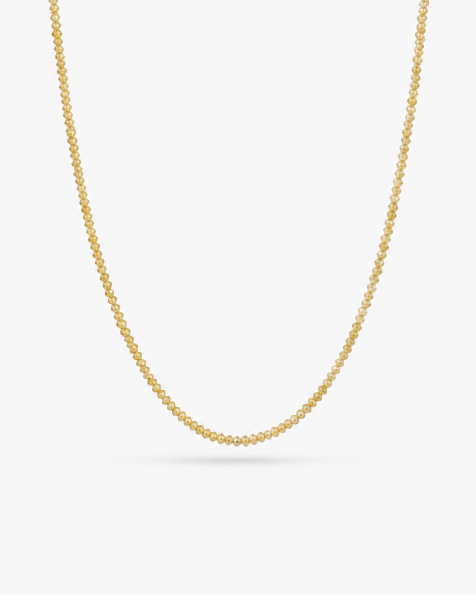 Cleo rough cut yellow diamond necklace with 14kt yellow gold clasp