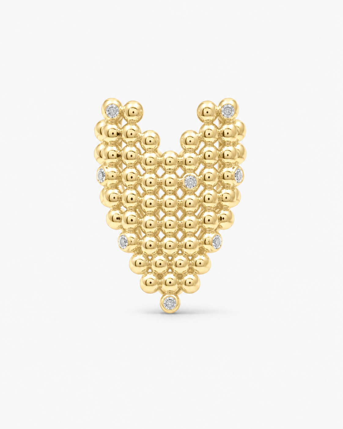 Burst | Gold and Diamond Bubble Heart Ring