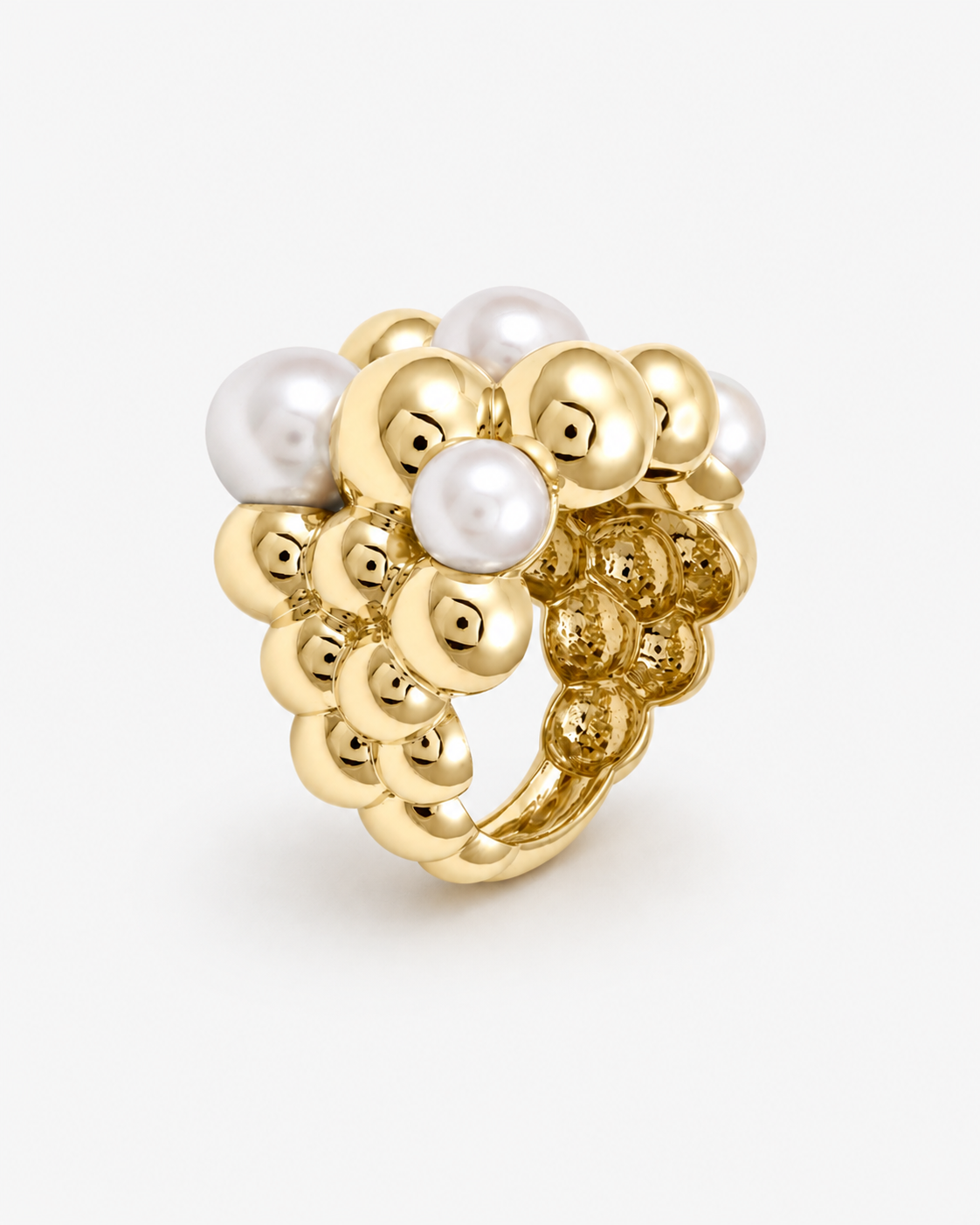 Bubbly | Gold and Freshwater Pearl Bubble Ring