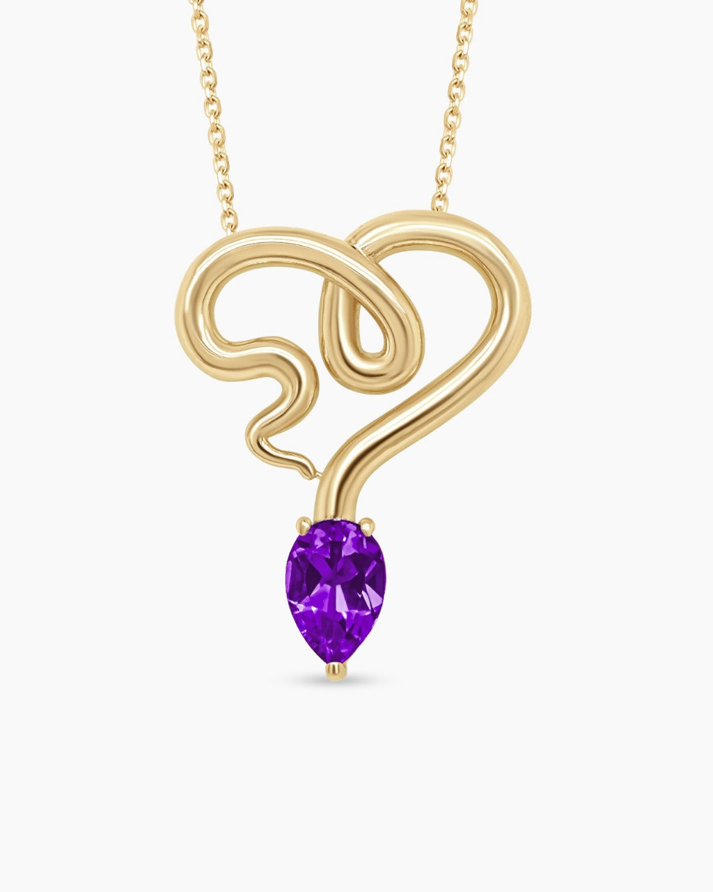 Temptation | Large Heart Snake Pendant Necklace