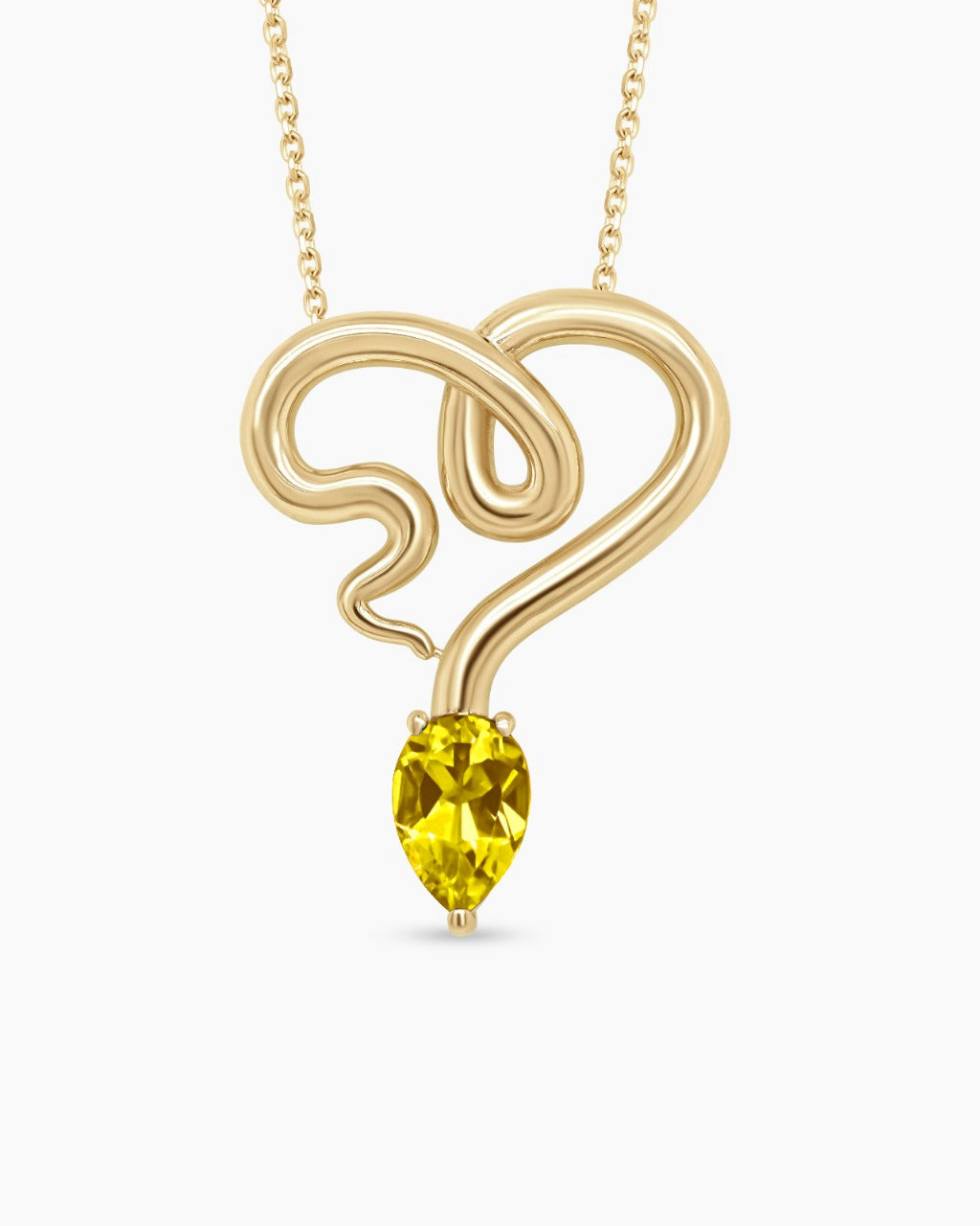 Temptation | Large Heart Snake Pendant Necklace
