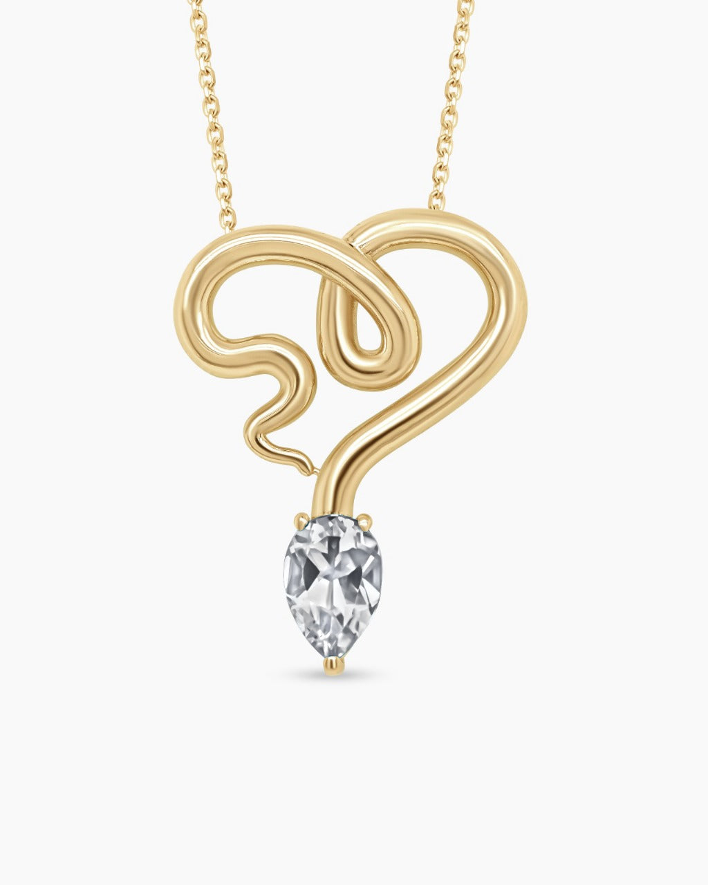 Temptation | Large Heart Snake Pendant Necklace