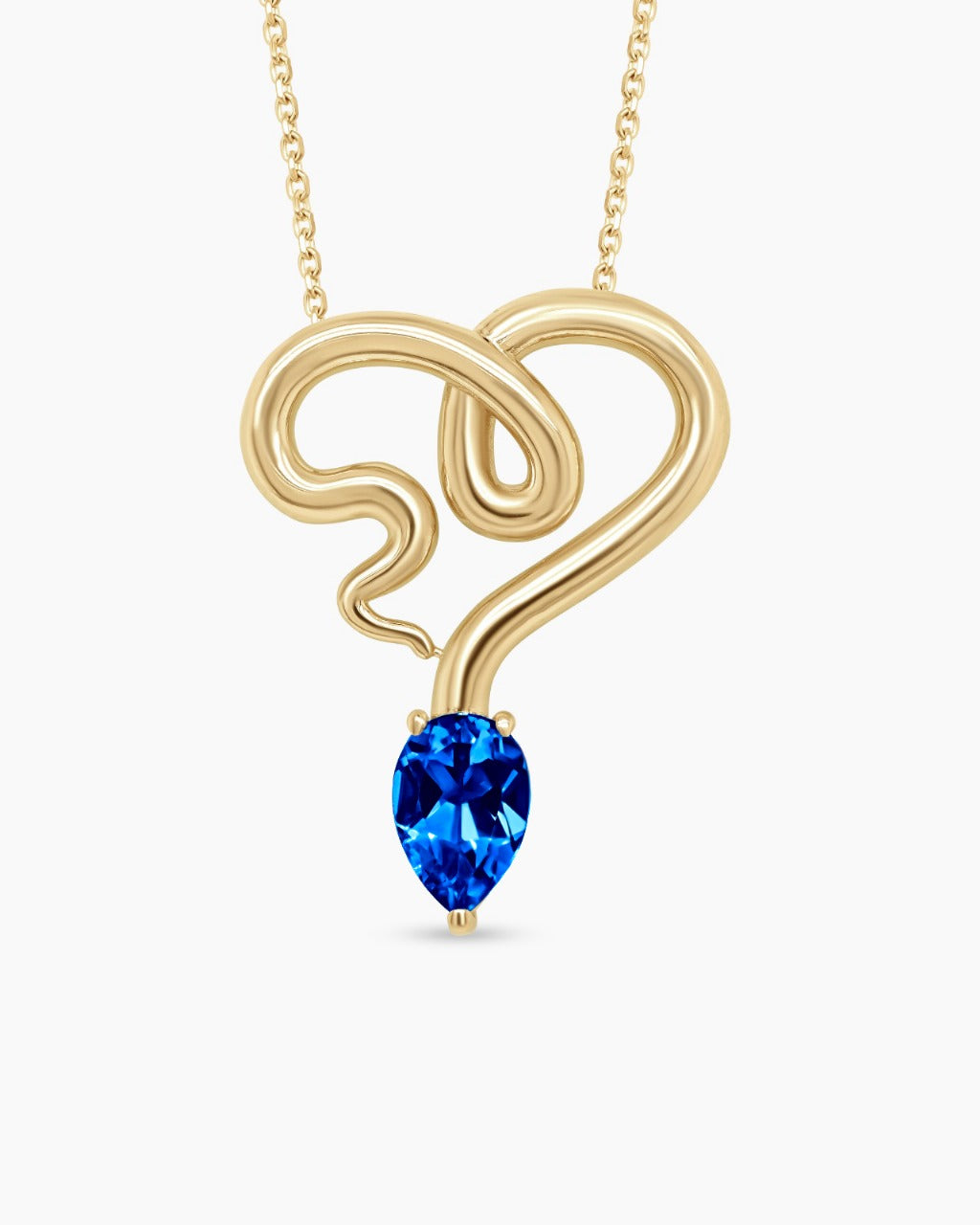 Temptation | Large Heart Snake Pendant Necklace