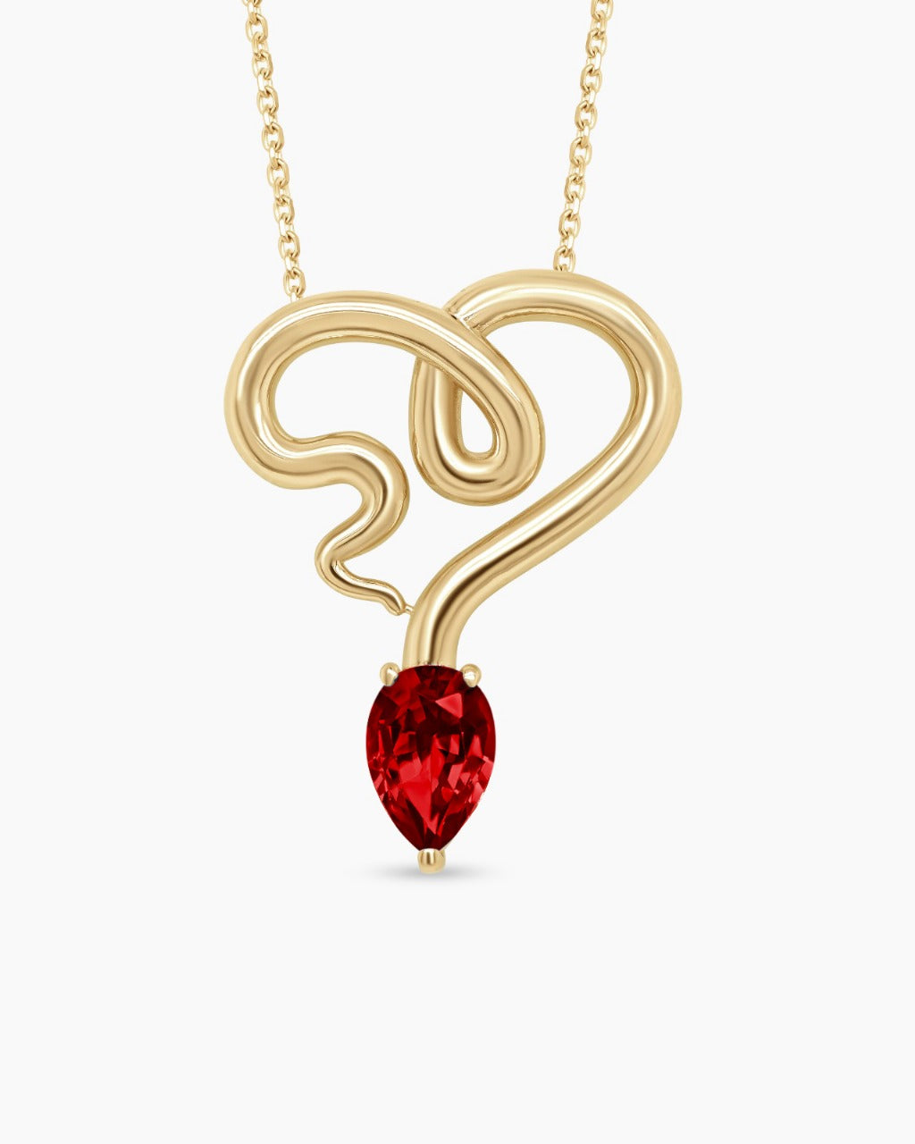 Temptation | Large Heart Snake Pendant Necklace