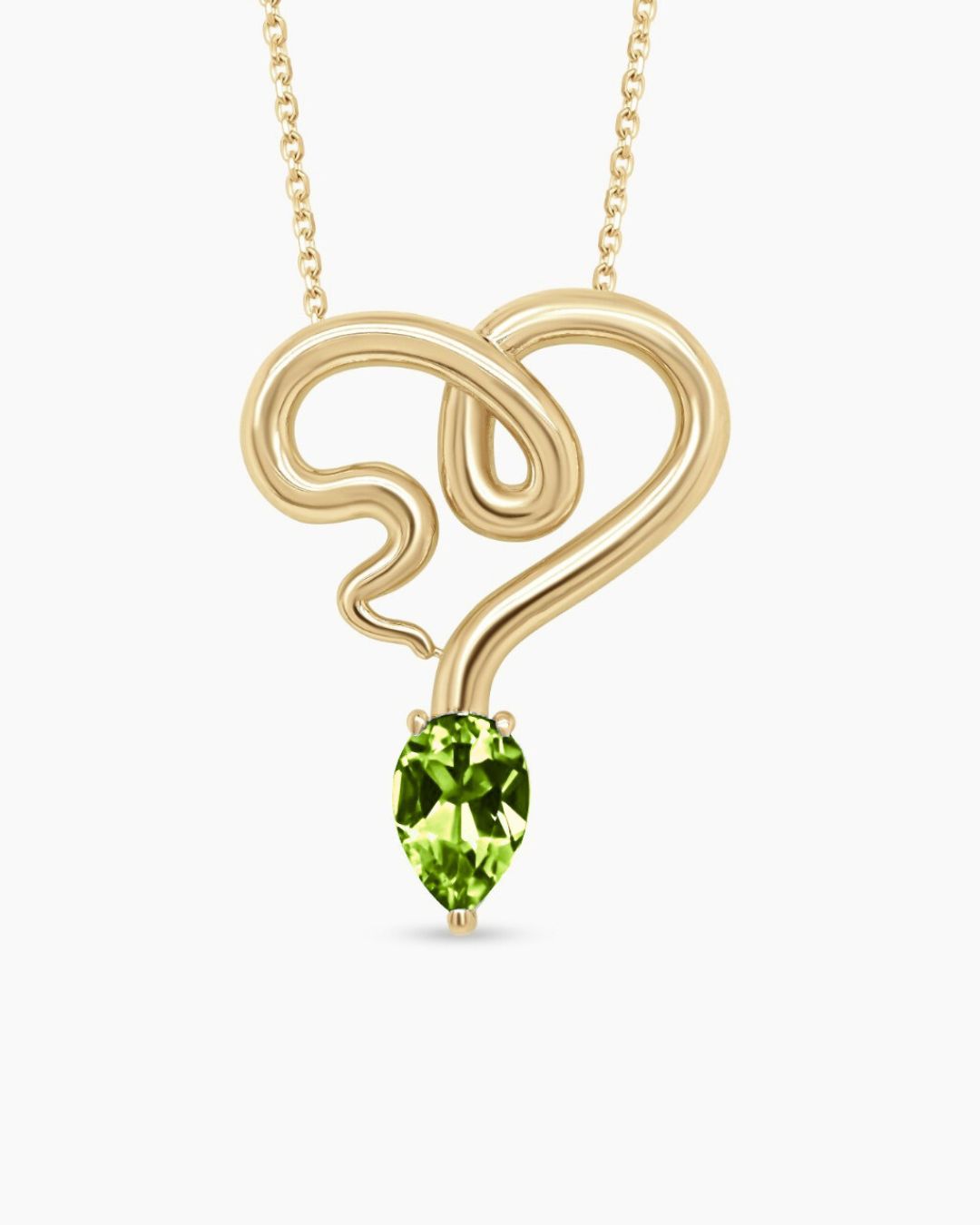 Temptation | Large Heart Snake Pendant Necklace