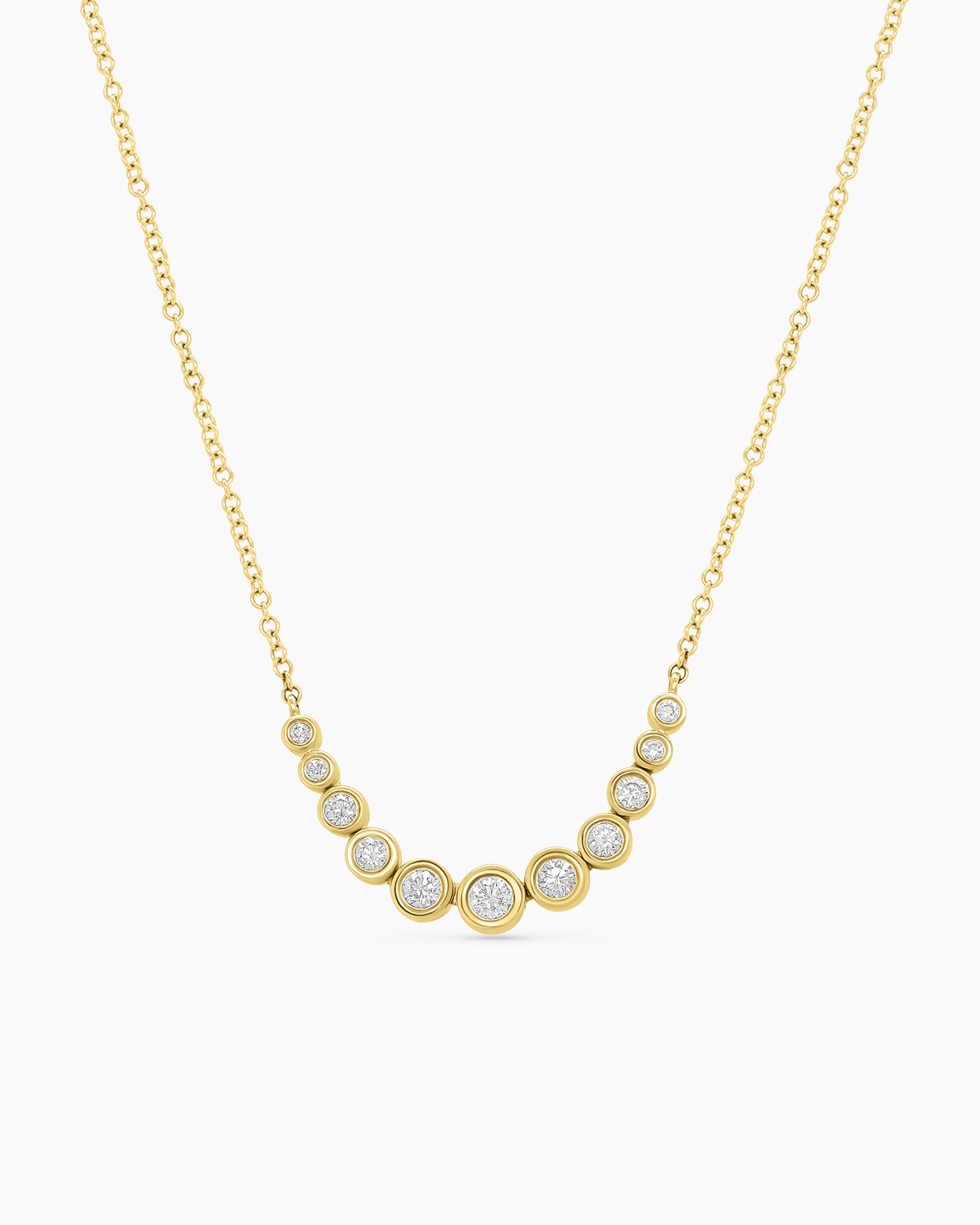 Lucy in the Sky | Graduated Diamond Bezel Chain Necklace
