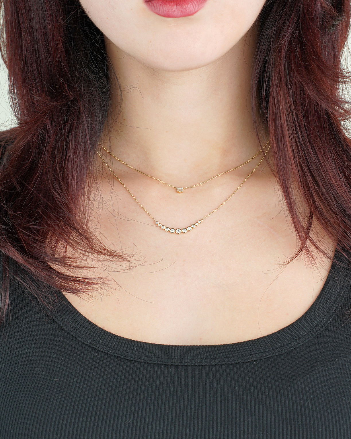 Lucy in the Sky | Graduated Diamond Bezel Chain Necklace
