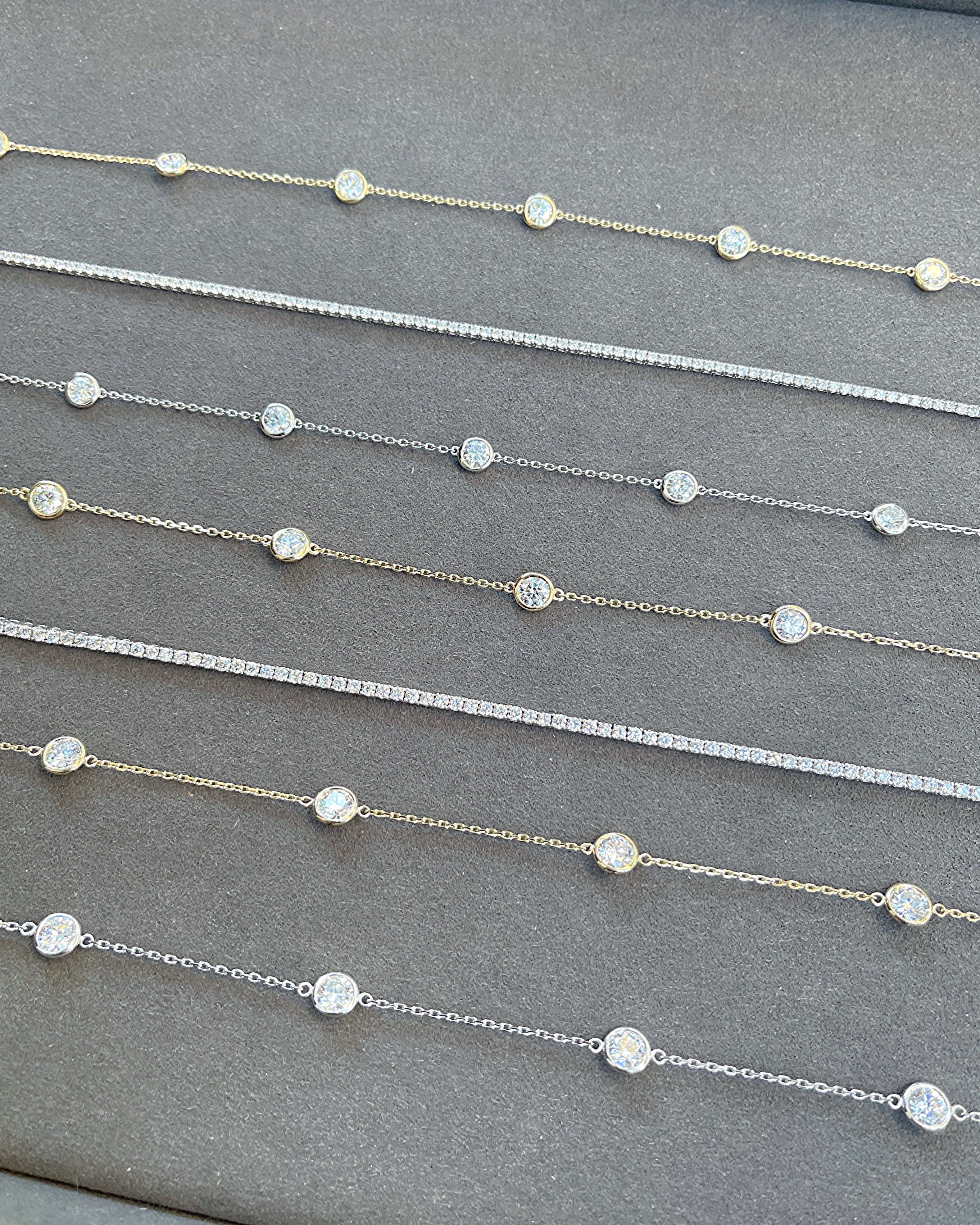 Sparkles By the Yard | Large Lab Diamond Bezel Chain Necklace