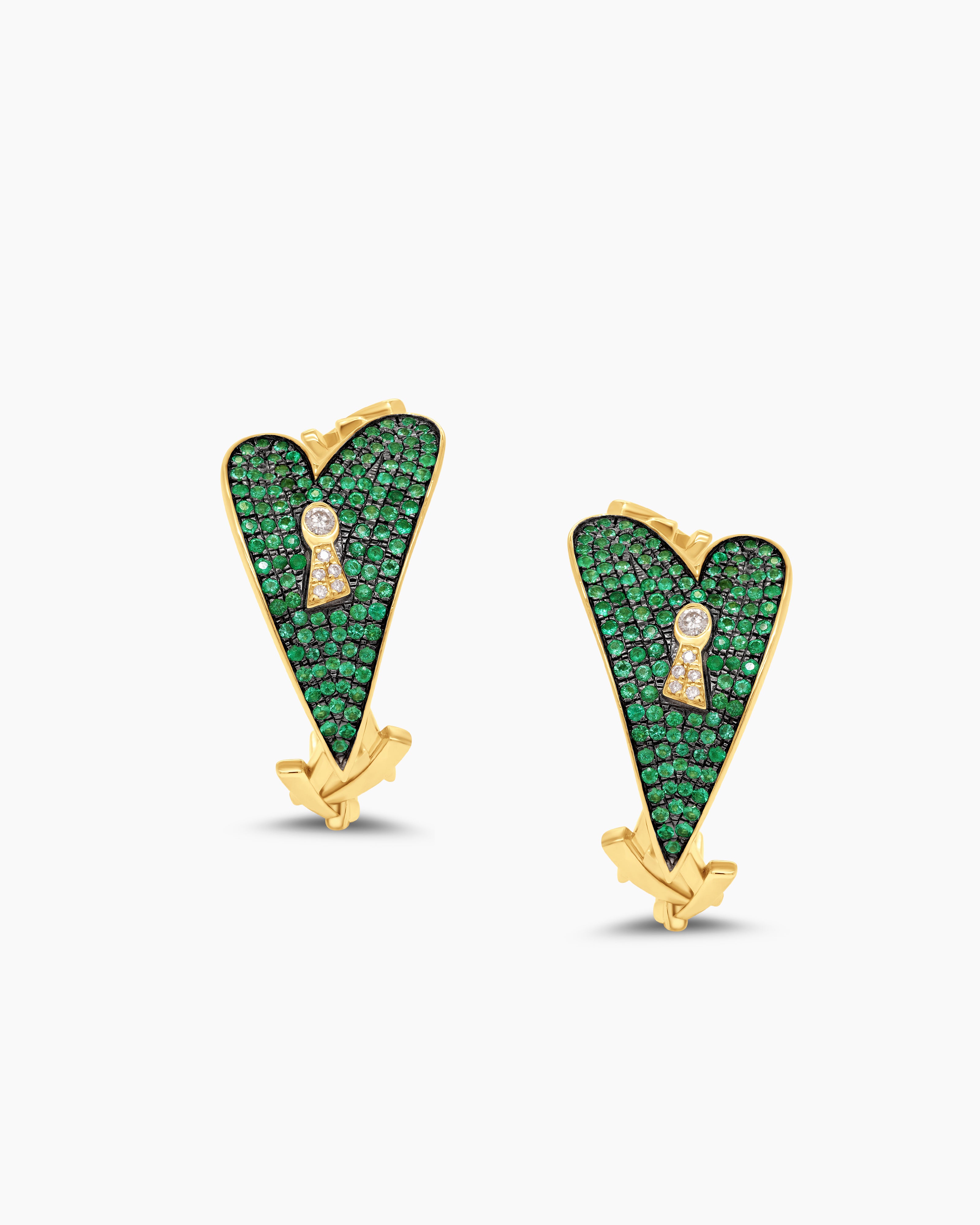 Key to My Heart | Heart Keyhole Hoop Earrings