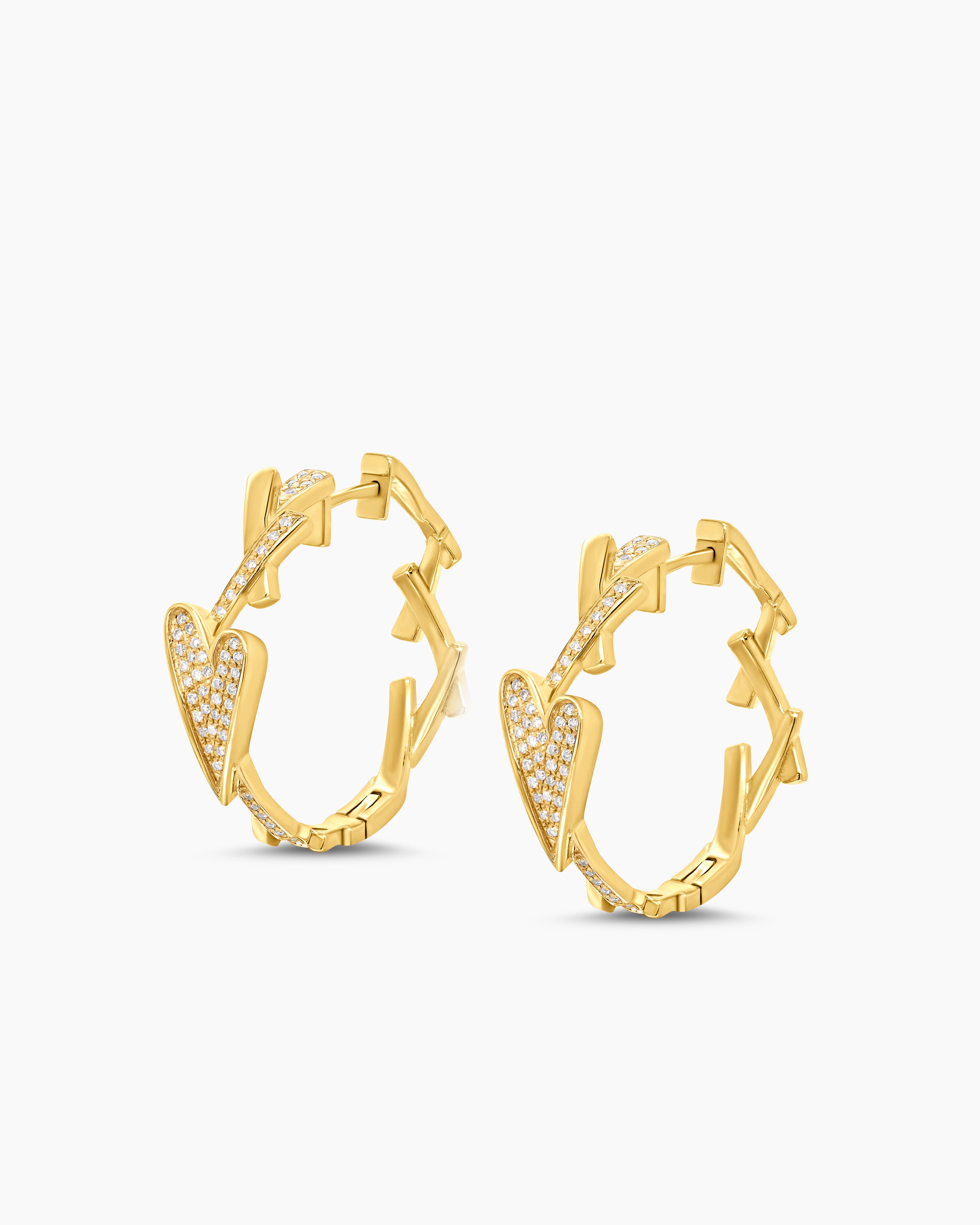 Infinite Love | Heart and Thorn Gemstone Hoop Earrings