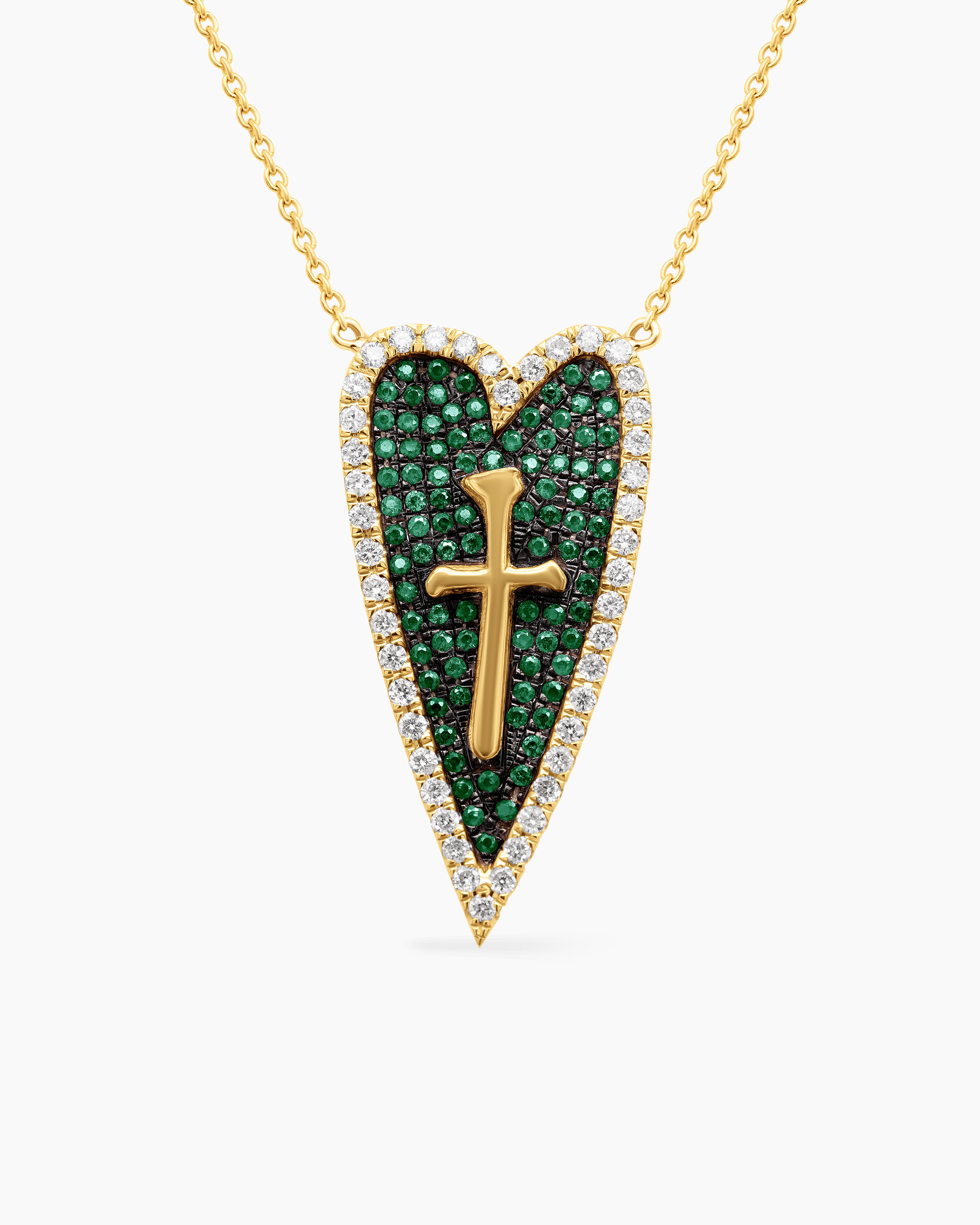Sacred Love | Gemstone and Diamond Heart Pendant Necklace