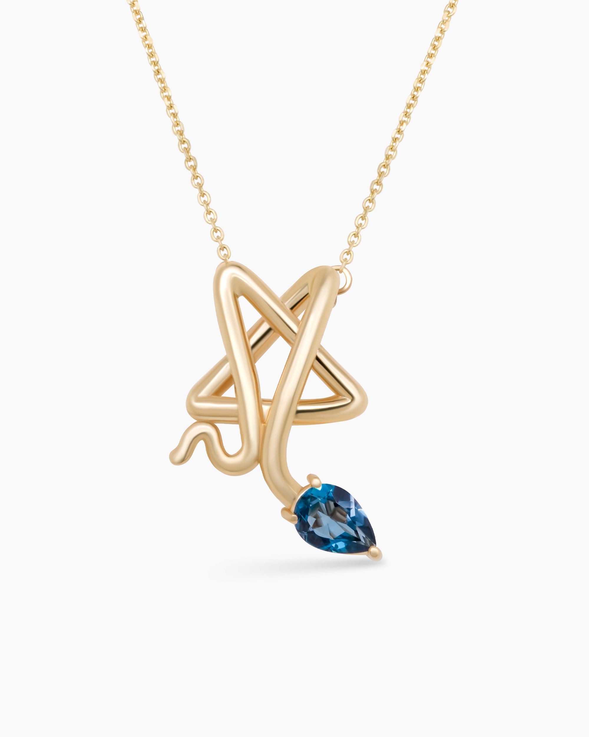 Starstruck | Small Star Snake Pendant Necklace