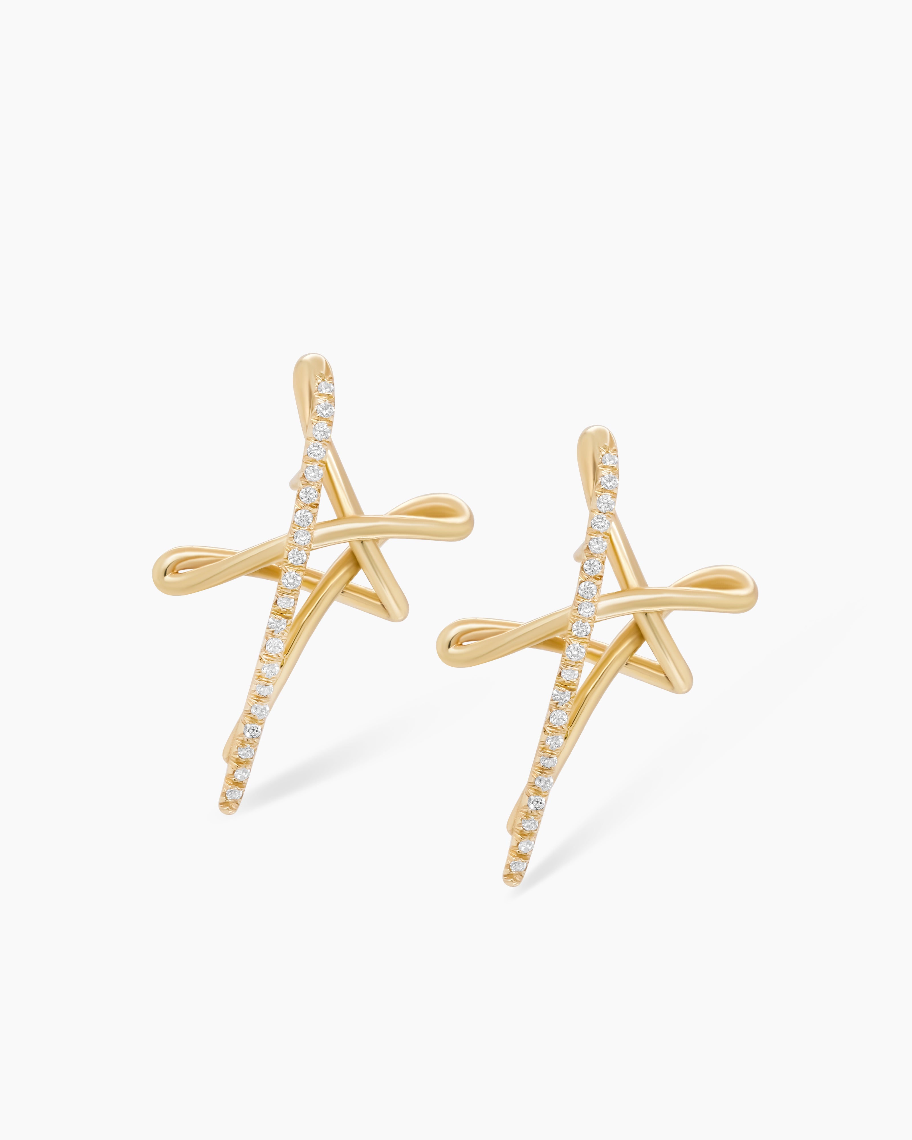 Superstar | Medium Diamond Star Scribble Earrings