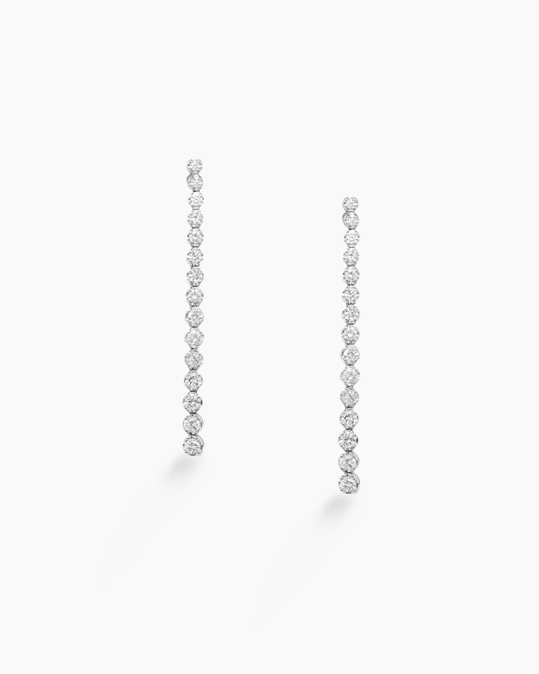 White Gold Diamond Floating Drop Earrings