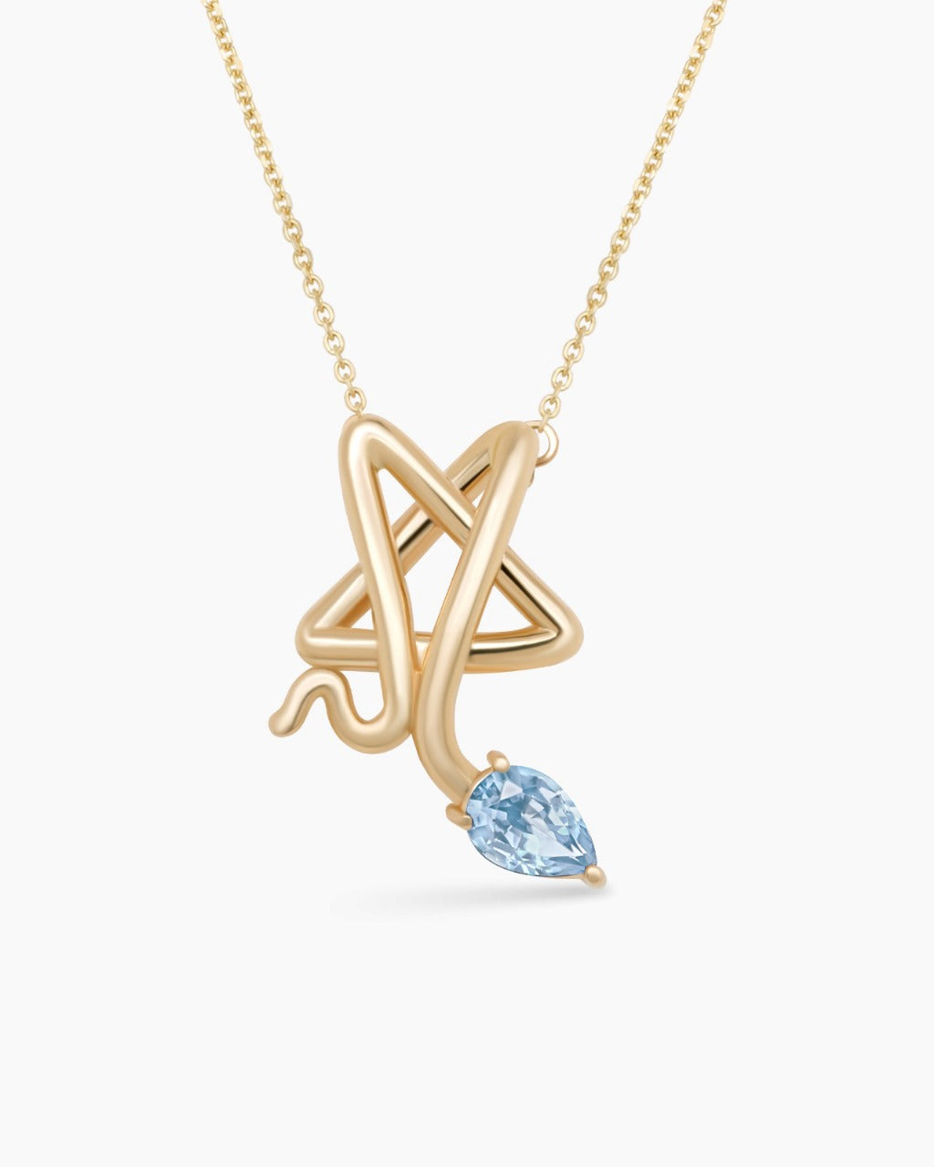 Starstruck | Small Star Snake Pendant Necklace