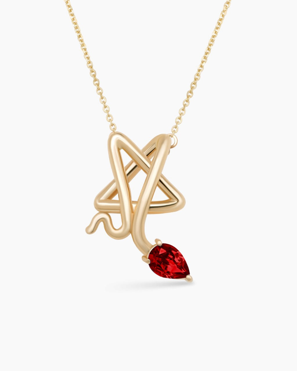 Starstruck | Small Star Snake Pendant Necklace