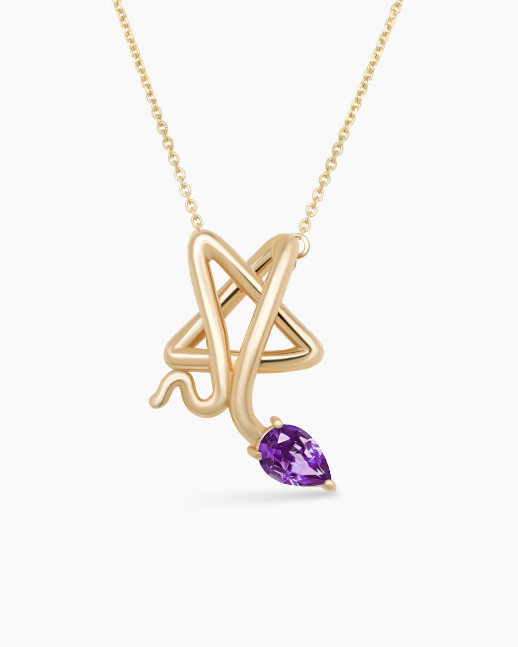 Starstruck | Small Star Snake Pendant Necklace