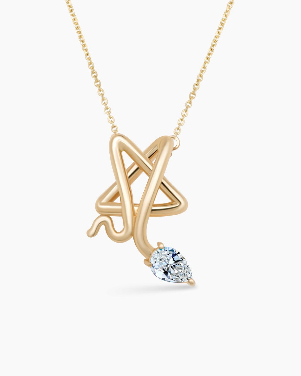 Starstruck | Small Star Snake Pendant Necklace