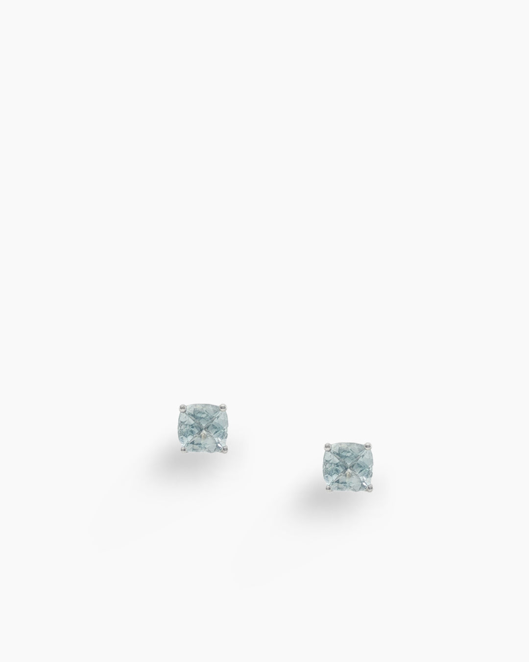 White Gold Aquamarine Stud Earrings